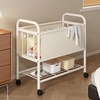 Wooden bottle dirty clothes basket trolley storage rack bedroom bedside clothes storage rack multi-functional sandwich snack storage rack dirty clothes basket trolley white 40cm