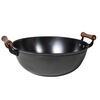 Fat Donglai thickened old-fashioned iron pot and deepened flat-bottomed cooking pot household double-ear cast iron wok induction cooker Fat Donglai same style + erectable steel lid 38cm