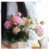 3 peonies artificial flowers wedding decoration artificial flowers artificial peonies home living room decoration flowers three peonies (white) 1 branch