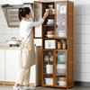 Trojan with door floor-standing kitchen rack storage household storage simple multi-layer dish cabinet sideboard spice cabinet kitchen utensils transparent door 60cm long - seven layers (four doors)