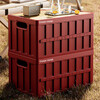 Camping storage box car camping storage box car trunk storage box large outdoor folding storage box Rouge Red 50L 52*35*27cm