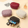 Good and cute 2024 new double-layer zipper bag genuine card bag mini small wallet key bag coin bag clutch bag coin purse black small card bag ordinary style-no protection function