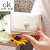 Casa-kupsCK Korean version of the new sweet girly heart mini folding short wallet student niche short wallet off-white