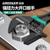 GREENER large-opening adjustable wrench household short-handled live wrench small space bathroom special black with teeth 8 inches