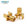 XINQY Xinqiyuan SMA RF coaxial connector PCB printed board test socket 0-6G KCD19 edge card board KE offset feet Inner conductor length 4.8mm, adaptable board thickness 0.8mm 50-199 unit price options