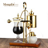 Mongdio Royal Belgian Pot Home Stainless Steel Siphon Coffee Maker Filter Pot Coffee Pot Set Rich Gold