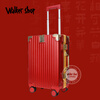 Walker Shop Wedding Luggage Bridal Dowry Box Dowry Trolley Box Wedding Password Aluminum Frame Suitcase Women's Red Leather Box Red 22 inches