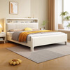 Kao Youth Solid Wood Children's Bed Modern Simple Cream Style Student Bedroom Furniture 128#1.5m Bed + Mattress