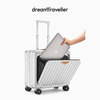 Dream Traveler's New Trolley Case Front Opening Small Suitcase Aluminum Frame Boarding Case Suitcase Men's and Women's 18-inch Elephant Gray