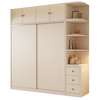 Jiuya package installation wardrobe bedroom home sliding door cream style combination cabinet practical wardrobe wooden large wardrobe 100*200*50 main cabinet