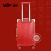 Walker Shop Wedding Luggage Bridal Dowry Box Dowry Trolley Box Wedding Password Aluminum Frame Suitcase Women's Red Leather Box Red 22 inches