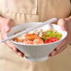 7-inch pure white vertical pattern bamboo hat bowl household ceramic tableware noodle bowl vegetable bowl ceramic bowl 4 pure white 7-inch vertical pattern bamboo hat bowl