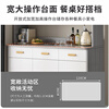 Gujia Home Living Room Sideboard Against the Wall Integrated Small Apartment Storage Cabinet Kitchen Multi-Function Shelf Cabinet Wine Cabinet Tea Heightened Shelves Model Owen Gray Gray and White 100C