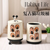 Baiyite trash can household 2025 new model living room kitchen bedroom removable high-value cartoon cute sanitary bucket with wheels large round trash can without lid and wheels