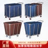 Chongjun Hotel Linen Cart Room Service Cart Thickened Stainless Steel with Handrails Laundry Room Collection Dirty Linen Recycling Cart Nationwide (Blue) Except for Remote Areas Disassembly and Assembly 4