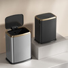 KUK stainless steel trash can 15L titanium empty silver push-type with lid bathroom toilet living room gap high appearance light luxury