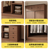 Huixun Free Installation Wardrobe Bedroom Wooden Furniture Sliding Door Walnut Color Home Storage Wardrobe Cabinet 160*200*50 Main Cabinet + Top Cabinet