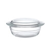 Shuangshan heat-resistant glass bowl household double-ear bowl salad bowl steamed egg bowl microwave oven special utensils with lid glass pot 1.1L inner diameter 16cm (dishwasher safe)