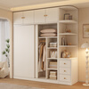 Jiuya package installation wardrobe bedroom home sliding door cream style combination cabinet practical wardrobe wooden large wardrobe 100*200*50 main cabinet