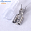 6.3mm spring thickened C-pin 6.3 cold-pressed terminal block connector 6.3 spring 0.5mm thick brass 50 pieces with transparent sheath