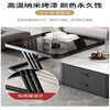Wen Minxuan slate tea table living room light luxury and high-end 2025 new home simple glass tea table small apartment recommended black frame gray cabinet 70 gray glass + 60 white slate