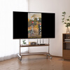 Medieval style TV stand floor-standing movable with wheels living room bedroom simple hanging rack 32-70 inches for home use H double layer stainless steel + perforated plate/crystal wheel
