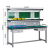 Kegan diy aluminum alloy anti-static workbench aluminum profile operating table computer table workshop factory assembly line assembly table repair table can be customized including accessories 1600*600*1600 double drawer