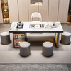 Zuoyi Jiahui modern light luxury slate tea table living room home balcony tea table office tea table and chair combination one table five chairs coffee table single tea table color optional/delivery package 1.2m
