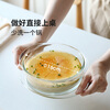 Shuangshan heat-resistant glass bowl household double-ear bowl salad bowl steamed egg bowl microwave oven special utensils with lid glass pot 1.1L inner diameter 16cm (dishwasher safe)