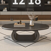 Seaworthy new living room coffee table small apartment simple home modern light luxury high-end Internet celebrity tea table black coffee table slate black frame oval glossy white slate 100