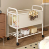 Wooden bottle dirty clothes basket trolley storage rack bedroom bedside clothes storage rack multi-functional sandwich snack storage rack dirty clothes basket trolley white 40cm
