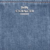 COACH Women's Mini Wallet Multi-Card Slots with ID Window Bill Slot Snap Button Closure Denim Blue Metal Buckle Silver/Indigo