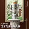 TOMIC outdoor pure titanium coffee cup thermos cup for women portable high-value water cup large capacity titanium cup Van Gogh co-branded Van Gogh co-branded blooming white rose-520ml