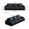 KUKA Full Green Leather Lawrence Feather Filled Backrest Sofa 1286 Glazed Jet Black Large Three-Seat 3.04m