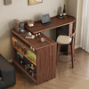 Muyuke antique solid wood bar cabinet retractable island black walnut living room home small apartment bar table sideboard bar cabinet + retractable table + storage cabinet + bar chair