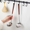Carole's new walnut 316 stainless steel set soup spoon long handle spoon household kitchen kitchenware hot pot long colander 316 steel walnut hot pot spoon