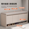 Zhengyi spot quick-release solid wood shoe-changing stool at the entrance of the home entrance hall cabinet that can be seated and stored with soft bags, short shoe cabinet, milk coffee color (120*35*50cm)