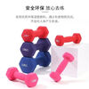 Plastic dipped dumbbell hexagonal dumbbell for women's home fitness slimming buttock training chest exercise training plastic dark purple 2.5KG *2 pieces