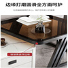 Wen Minxuan slate tea table living room light luxury and high-end 2025 new home simple glass tea table small apartment recommended black frame gray cabinet 70 gray glass + 60 white slate