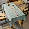 Fantasy tea table fabric long tea tablecloth dining table waterproof Zen style washable and stain-resistant rectangular conference table lace style-Brusto blue 1 piece Tablecloth size--130200