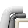P shaped air duct folding universal ventilation duct high temperature resistant steel wire telescopic exhaust hose 150m light gray inner diameter 90mm outer 101mm 4 meters