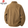 Pierre Cardin work jacket men's autumn and winter trendy casual lapel thickened corduroy jacket men's clothing beige XL