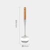 Guzhenjiang fan-shaped 201 stainless steel solid wood handle spatula for household cooking spatula, kitchen special thickened anti-scalding fan-shaped spatula