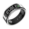 Black technology smart ring ring recitation counter health monitoring heart rate blood oxygen brush video novel page turning step counting hidden counter portable silver comes with charging compartment first fingerprint confirmation 7# finger circumference 51.8-54.3mm first fingerprint