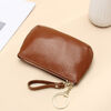Ye Yu 2025 New Soft Leather Zipper Small Wallet Simple Keychain Coin Bag Portable Thin Coin Purse for Women Burgundy Real Soft Leather Texture/Upgraded Thickening