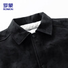 ROMON down jacket men's winter outdoor leisure trend versatile loose comfortable lapel jacket men's 2581 black XL