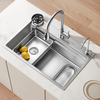 Wrigley 3mm thickened 0 coating embossed sink large single tank 304 stainless steel vegetable basin manual slag collection above and below the counter basin