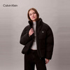 Calvin KleinJeans25 autumn and winter new women's soft 90 velvet casual commuting cck embroidered stand collar hooded down jacket