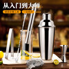 Stainless steel shaker shaker cup hand shaker cocktail bar entry shaker shaker bartending tool family tipsy set 750ml stainless steel shaker-19 piece set