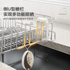 Shuaishi kitchen sink rack 304 stainless steel drain bowl rack retractable bowl basket sink dish storage rack telescopic large 304 drain basket-split dual-use